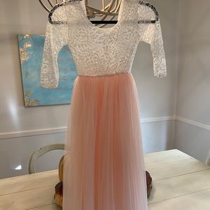 Pink and white flower girl dress NWOT
